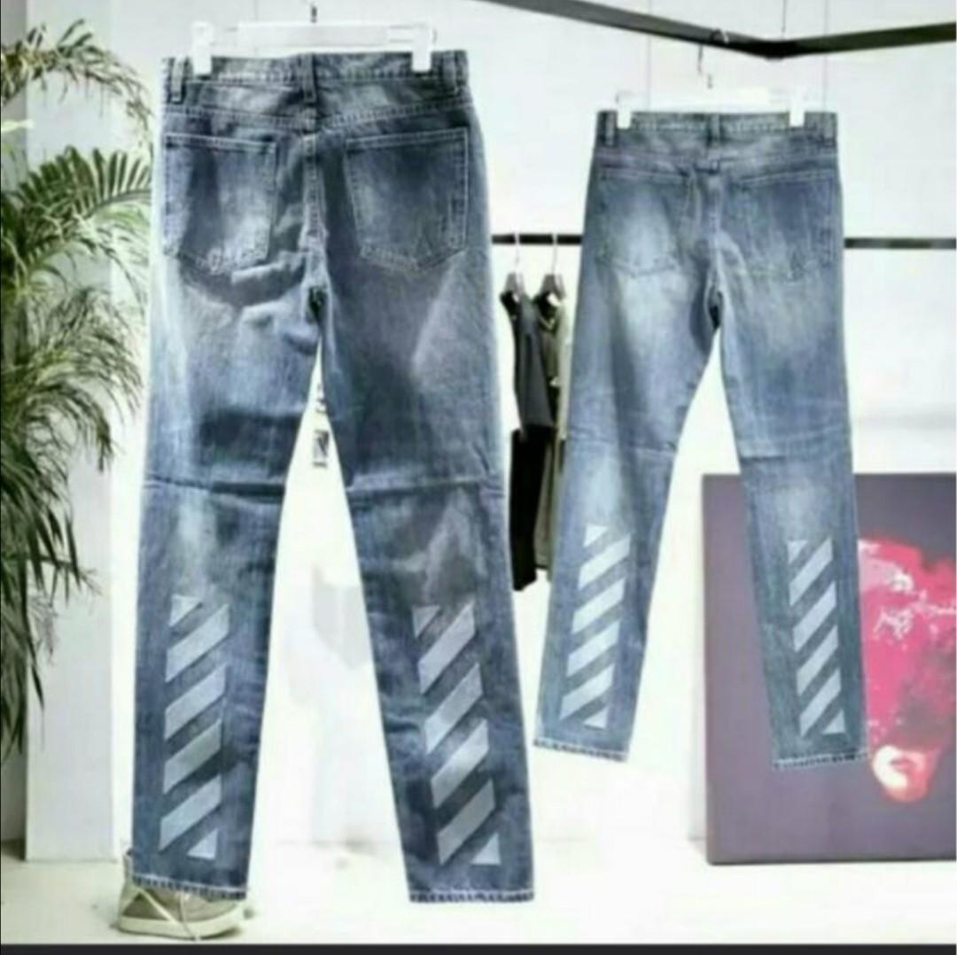 off white ripped jeans