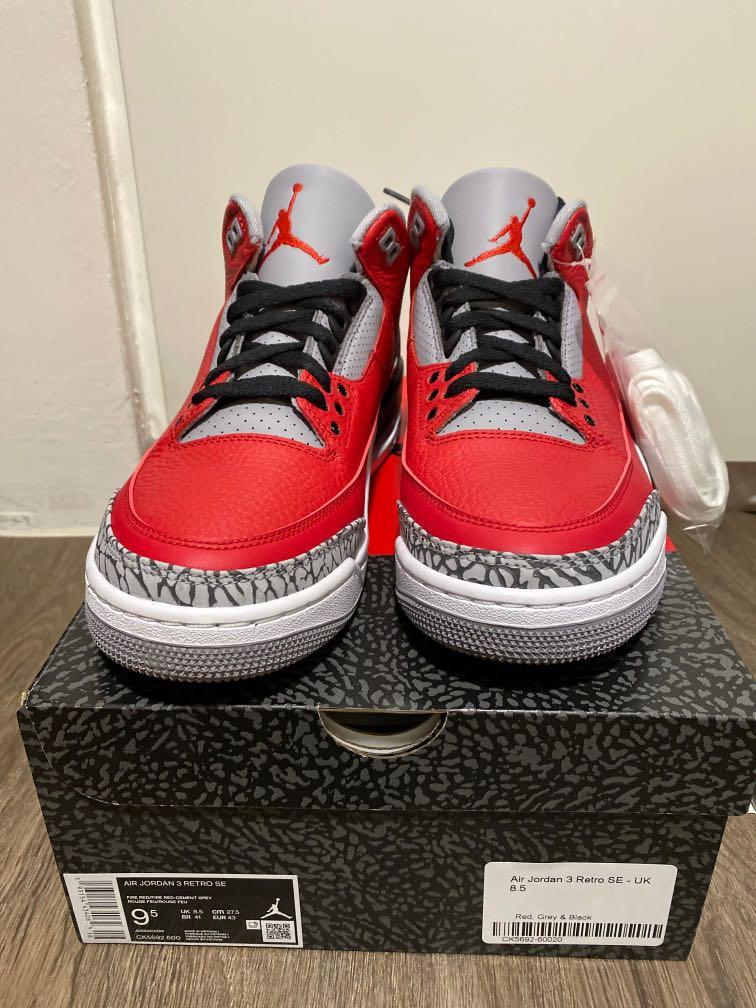 jordan 3 red and black