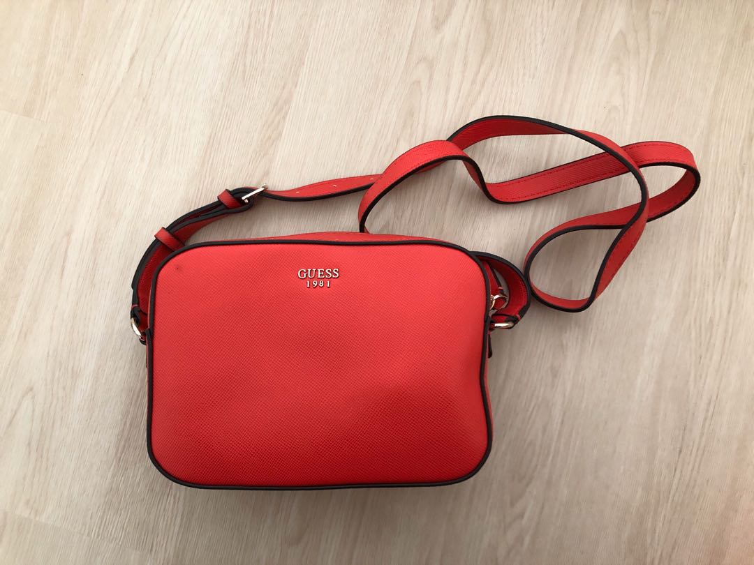 guess red crossbody bolsa