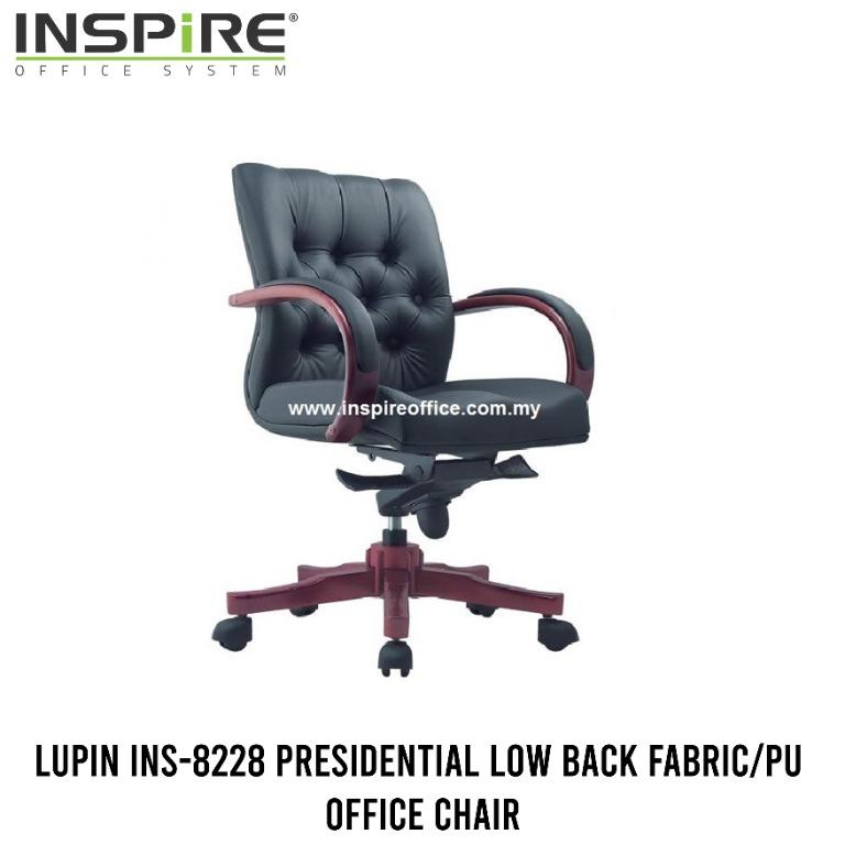 LUPIN INS8228 Presidential Low Back Fabric/PU Office Chair, Furniture