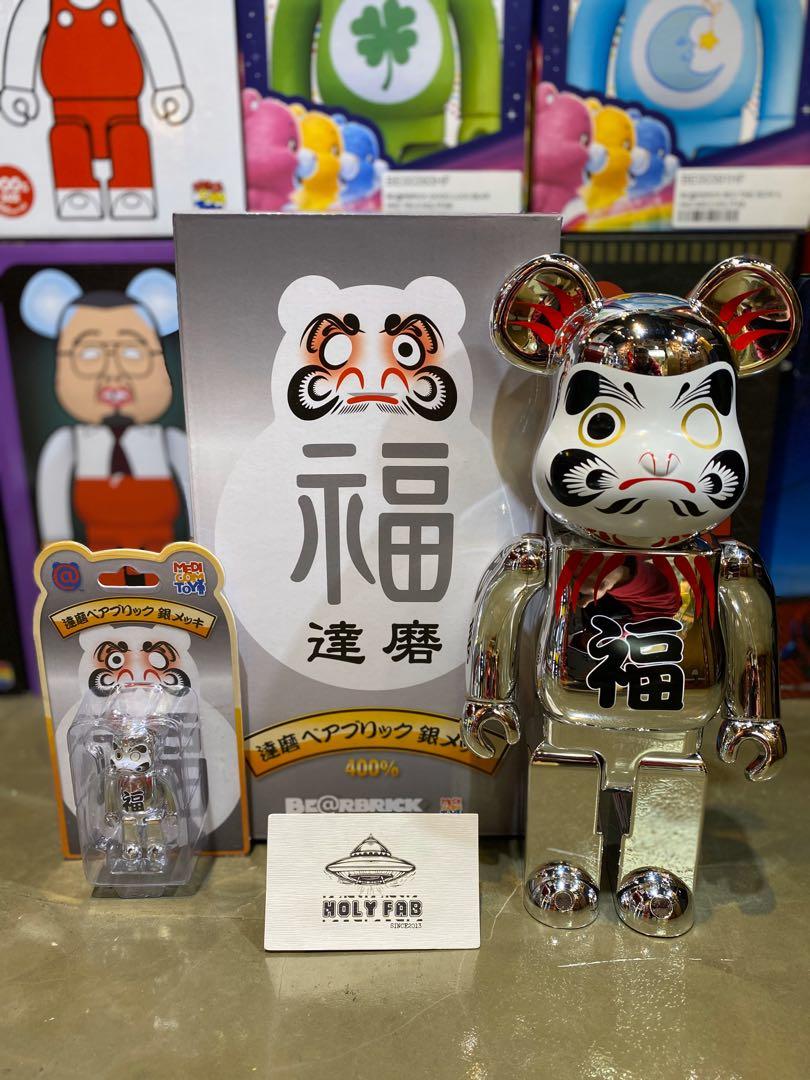 MEDICOM TOY BE@RBRICK - 達磨銀メッキ100%+400%sets, 興趣及遊戲