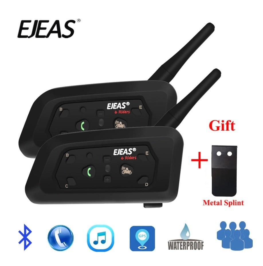 Motorcycle Bluetooth Intercom EJEAS V6 Motorcycle Bluetooth Headset - 1200M Range Helmet Intercom With Noise Reduction Jbl Headphones