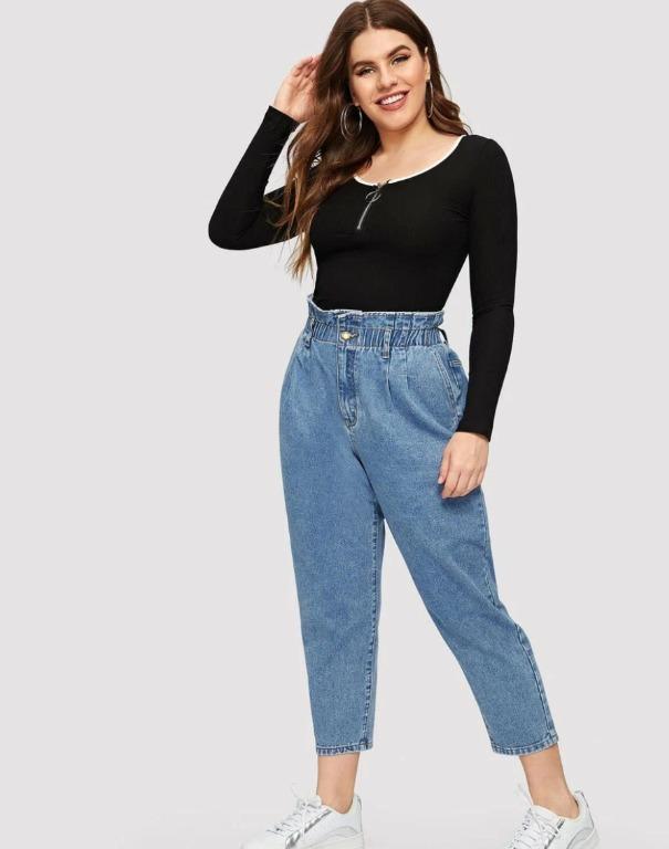 plus size paperbag waist jeans