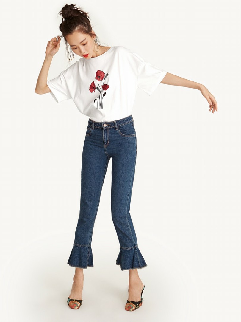 Flare hem jeans clearance