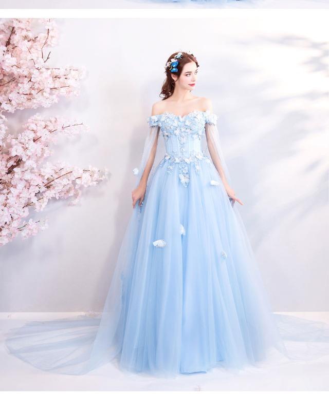 Blue butterfly outlet wedding dress