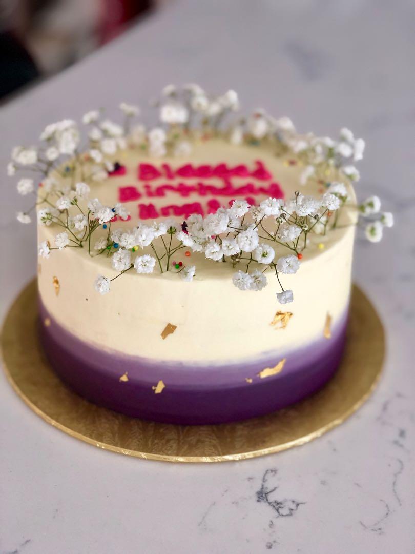 Purple Ombre Baby Breath Cake Food Drinks Baked Goods On Carousell