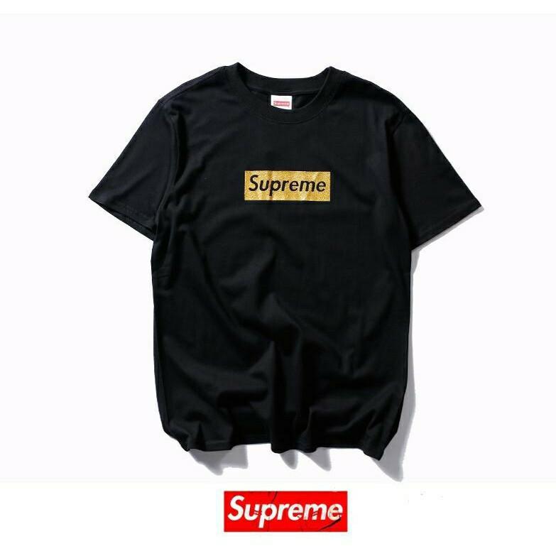 Black and gold supreme shirt new arrivals