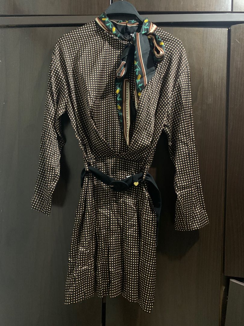 belted dress zara