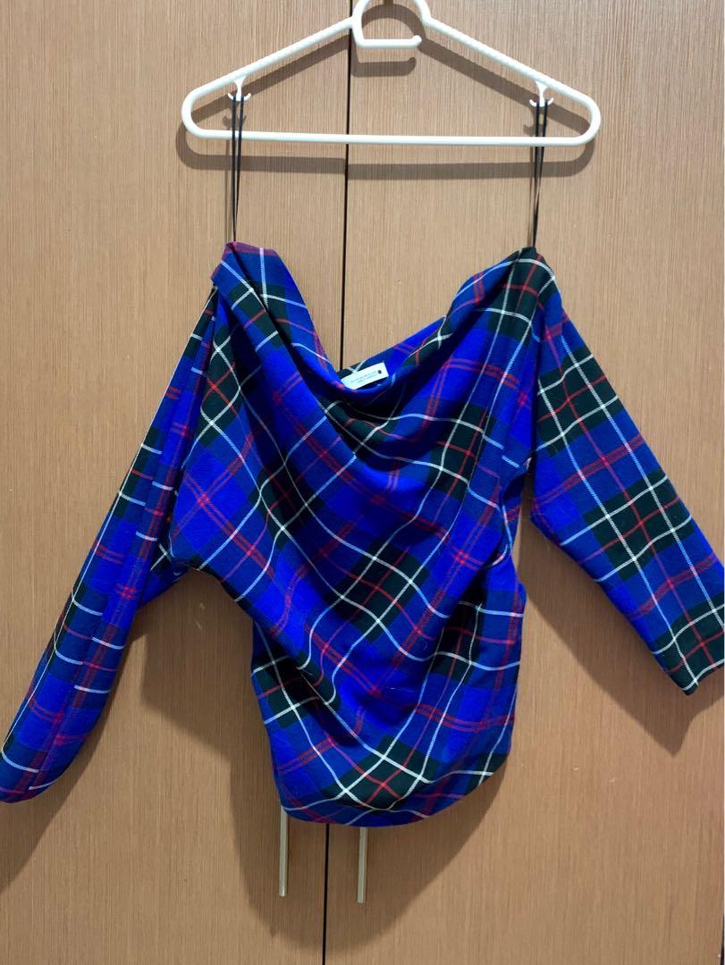 Zara blue plaid top