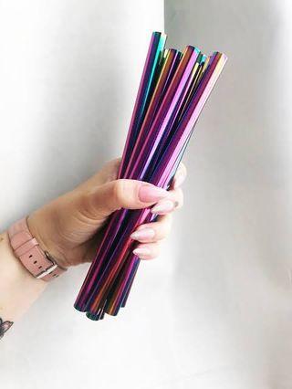 Reusable Boba Bubble Tea Metal Straw in Chrome