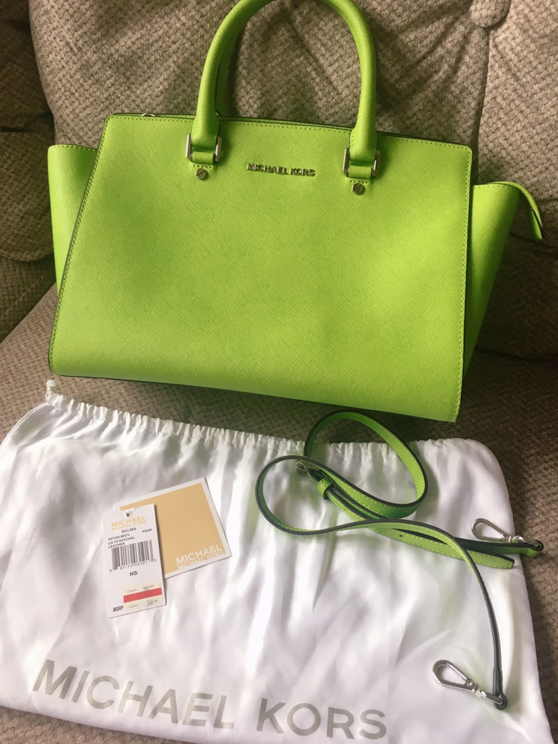 michael kors lime green purse