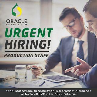 Job Hiring | Production Staff