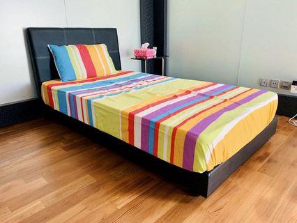 Super Single Bed & Mattress (Almost New!)