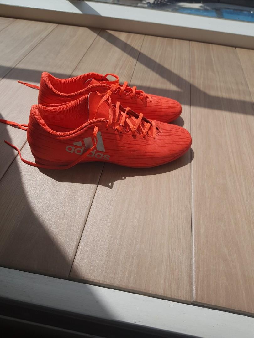 Adidas red futsal shoes, Men's Fashion, Footwear, Sneakers on Carousell