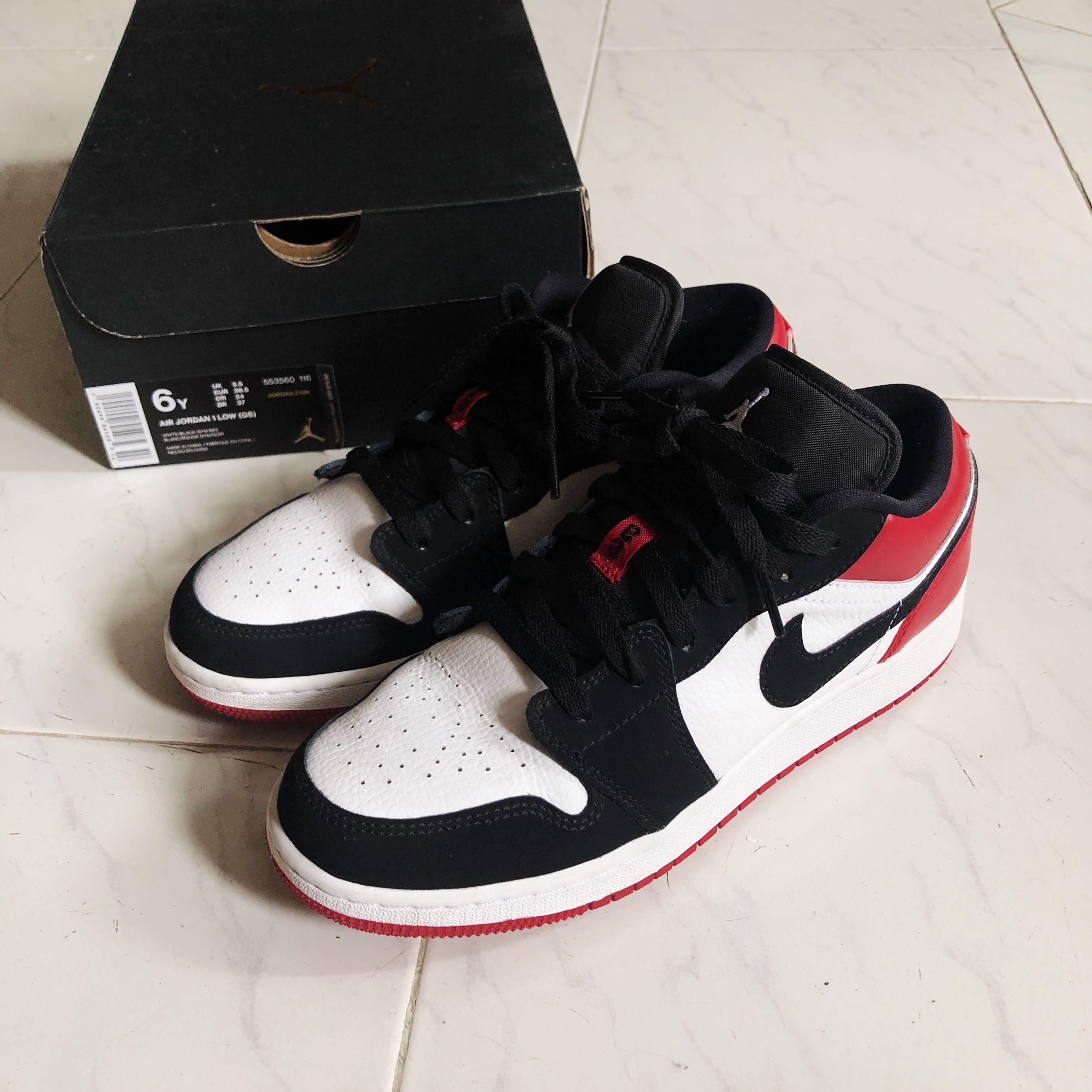 air jordan 1 low gs black toe