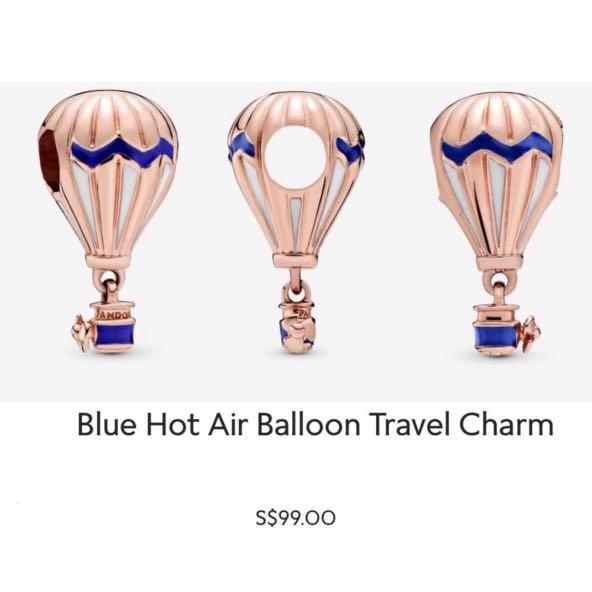 Blue Hot Air Balloon Travel Charm