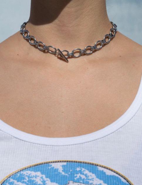 Silver chain choker brandy melville sales