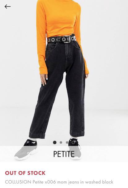 petite mom jeans black
