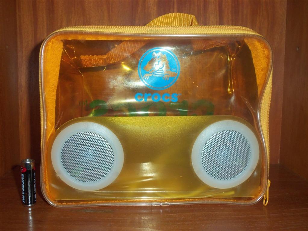 Crocs Retro Transparent Speaker Bag (Category: Soundbars, Speakers & Amplifiers) located in Quezon City. Submitted by fernan_jaranilla (Listing ID 278824298, Image 1). Description: Speakers are working. Wired connection. Please check us out and like our page Finders Keepers PH on FB for more items and new updates. Thanks..