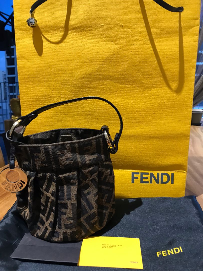 Fendi zucca bucket bag on sale