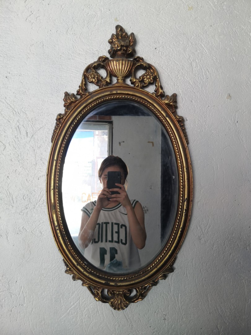 Gold frame vanity mirror, Furniture & Home Living, Home Decor, Mirrors