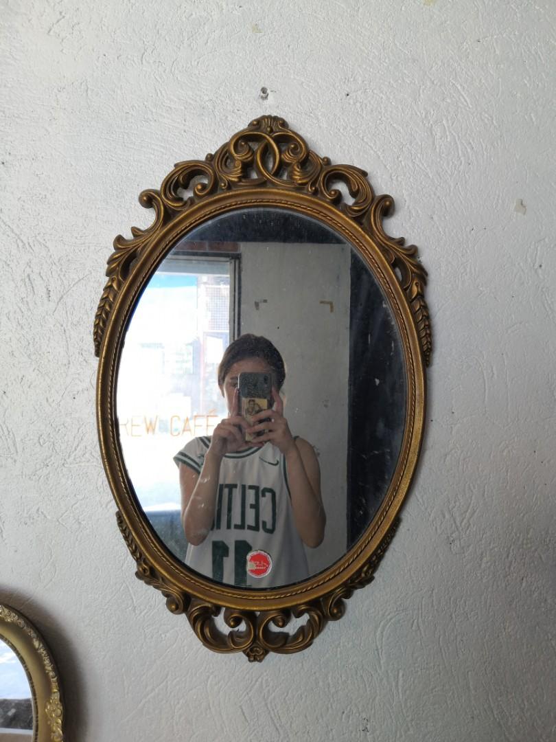 Gold frame vanity mirror, Furniture & Home Living, Home Decor, Mirrors