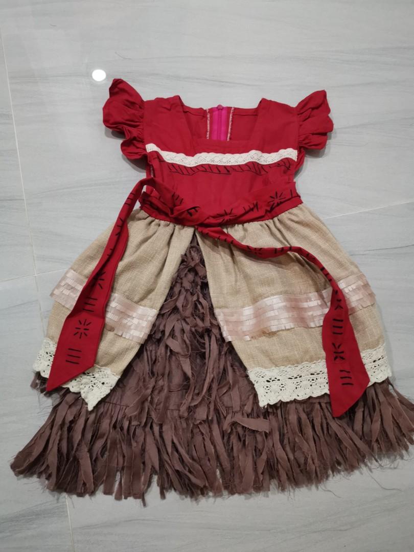 Handmade Moana Costume Used Once For Birthday Babies Kids Girls Apparel 1 To 3 Years On Carousell