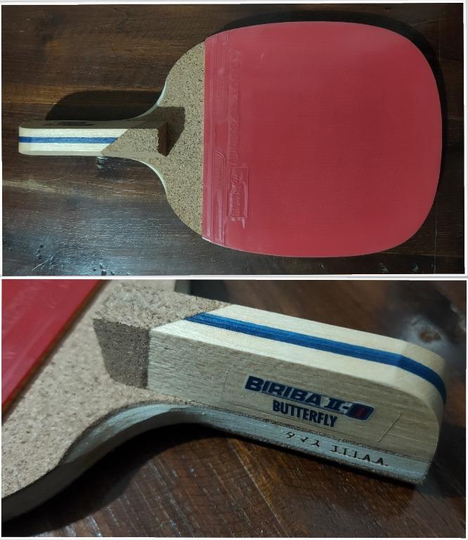 Butterfly BIRIBA II-1 Penhold  Blade,Paddle Table Tennis,Ping Pong Racket Balls 