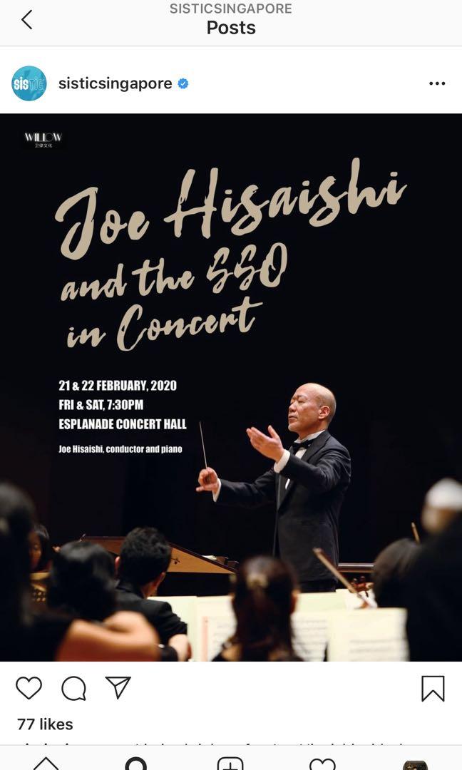 Joe Hisaishi Concert 2 tickets 21 Feb, Tickets & Vouchers, Event