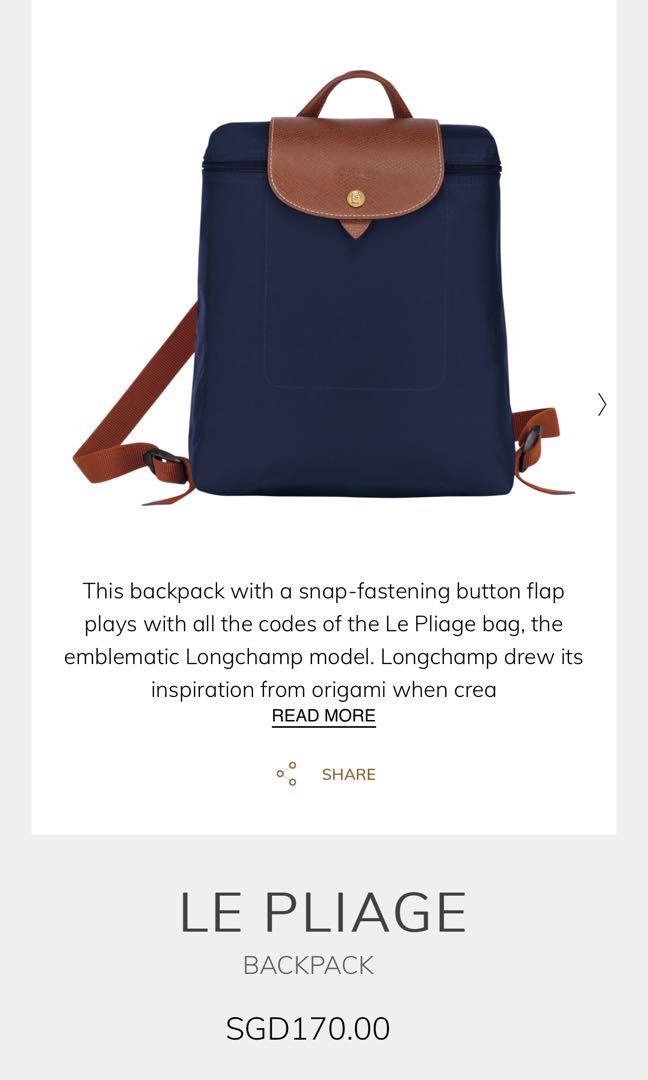 navy longchamp backpack