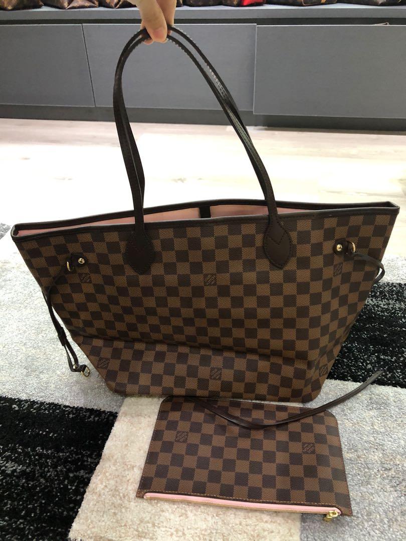 Louis Vuitton Neverfull MM With Pink Interior Bag, Luxury, Bags