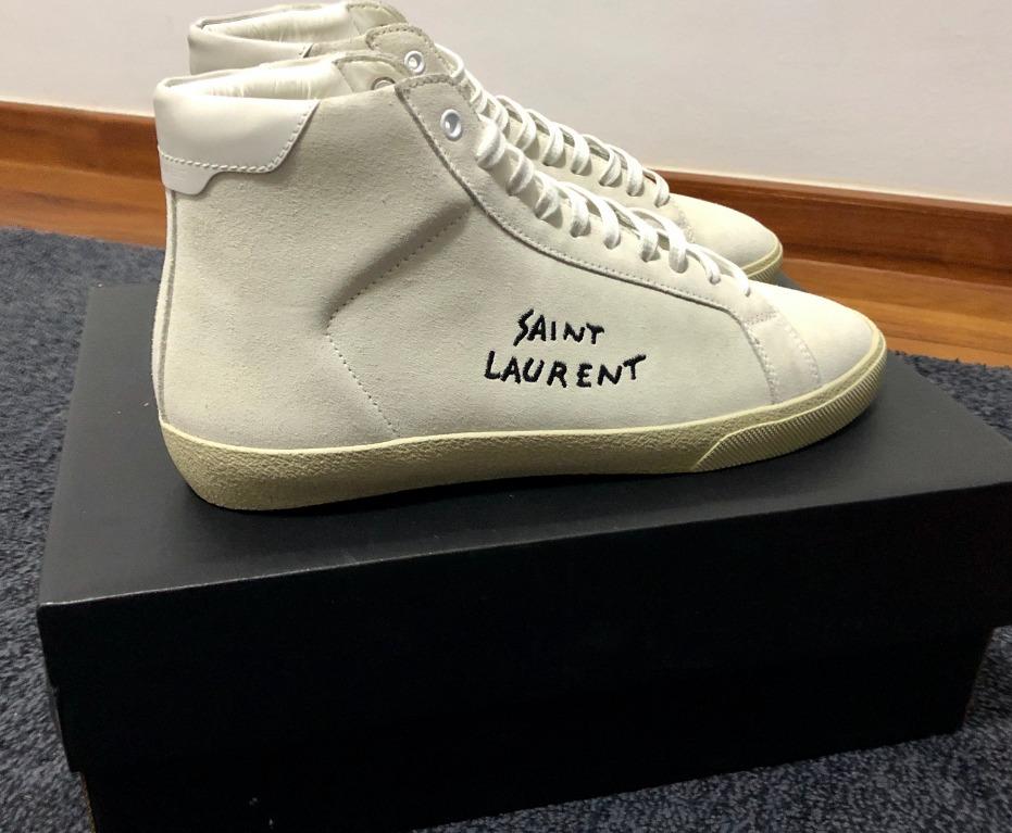 New Men s Saint Laurent Suede Sneakers SL 06 Mid High Top 42
