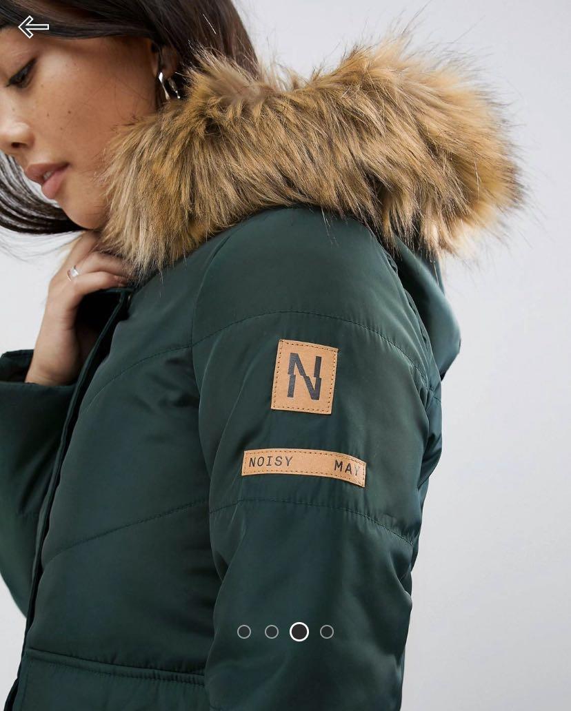 Noisy may petite faux fur padded parka on sale