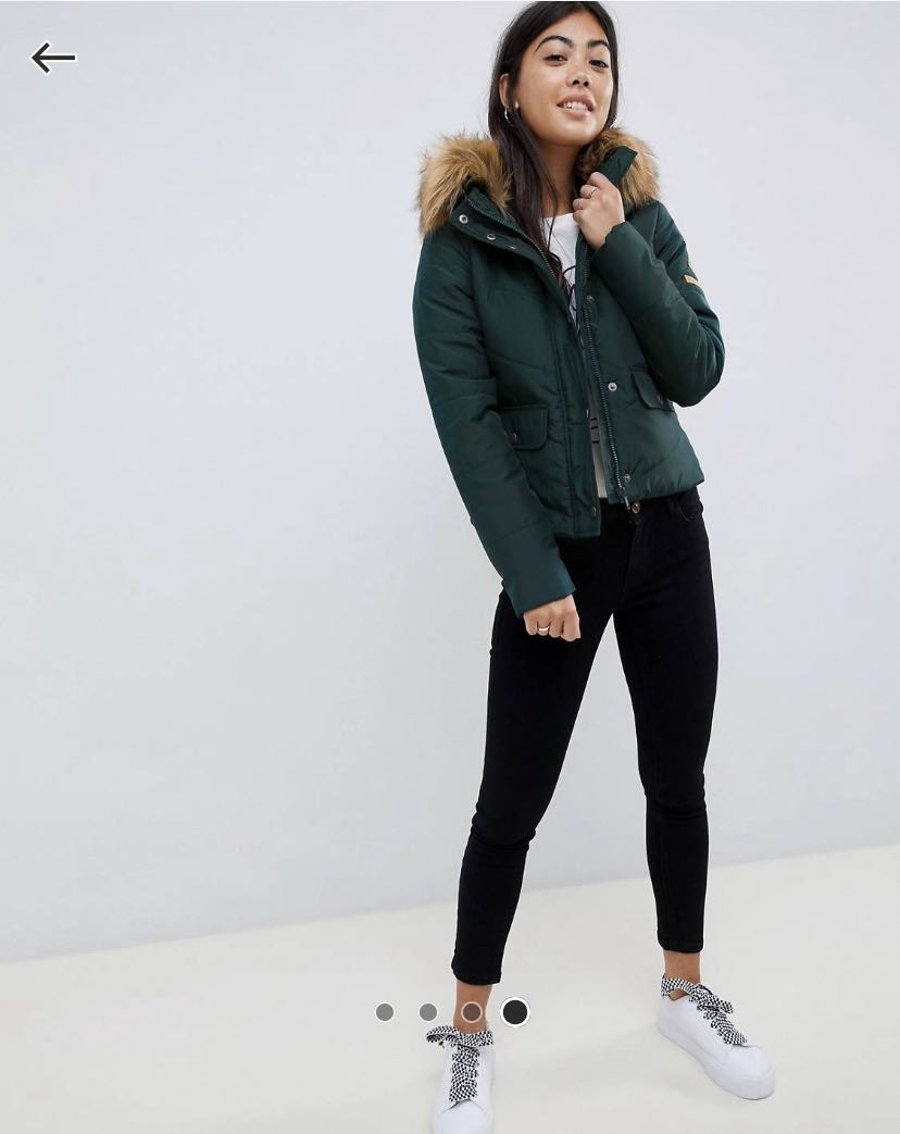 Noisy may faux online fur padded parka