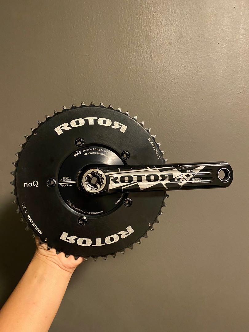 Rotor 3D+ Crankset with Aero NoQ Rings (52/36), Sports Equipment
