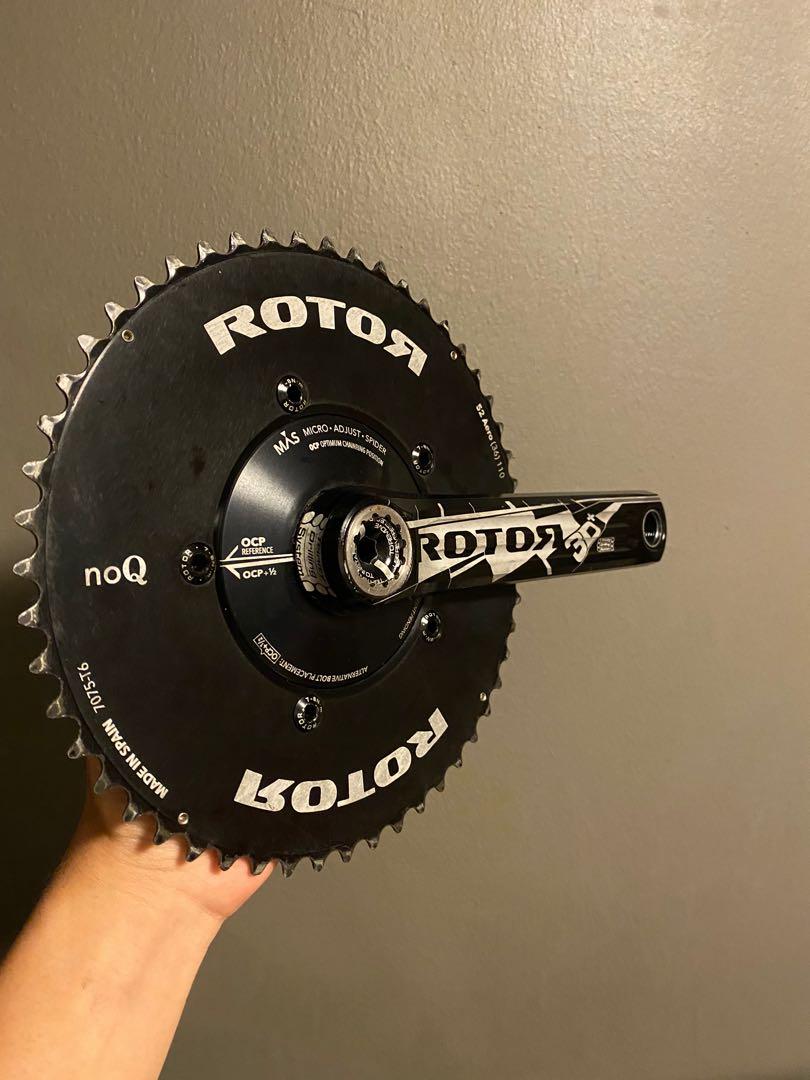 Rotor 3D+ Crankset with Aero NoQ Rings (52/36), Sports Equipment