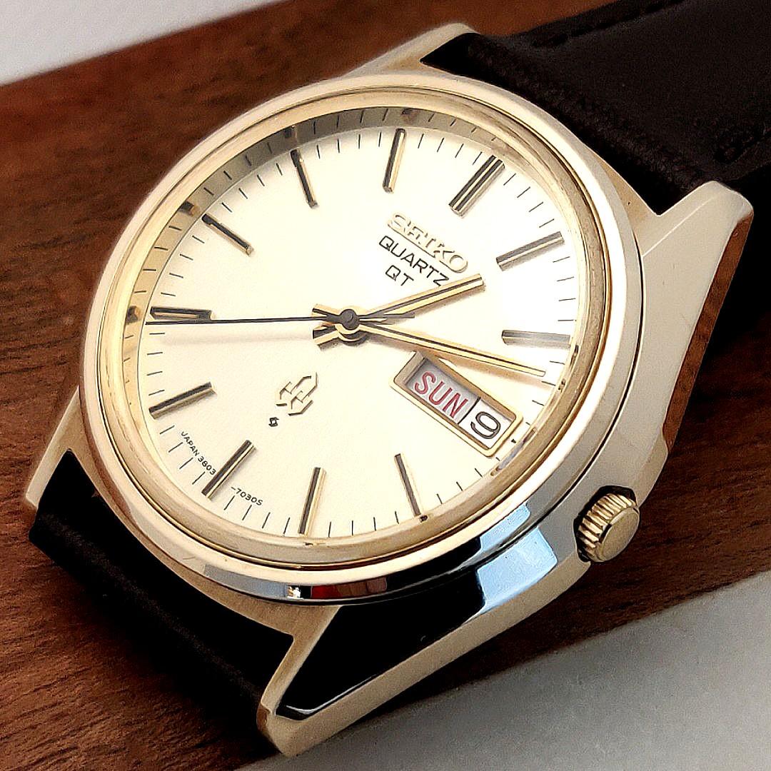 Seiko 18k Cap Gold Quartz Watch 精工石英錶OVERHAUL 稀少品手表不