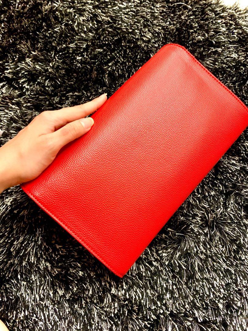 Red outlet clutch bag
