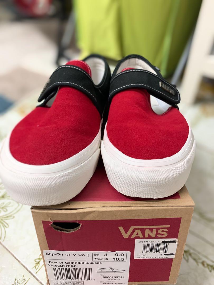Fear of god vans slip on red shop