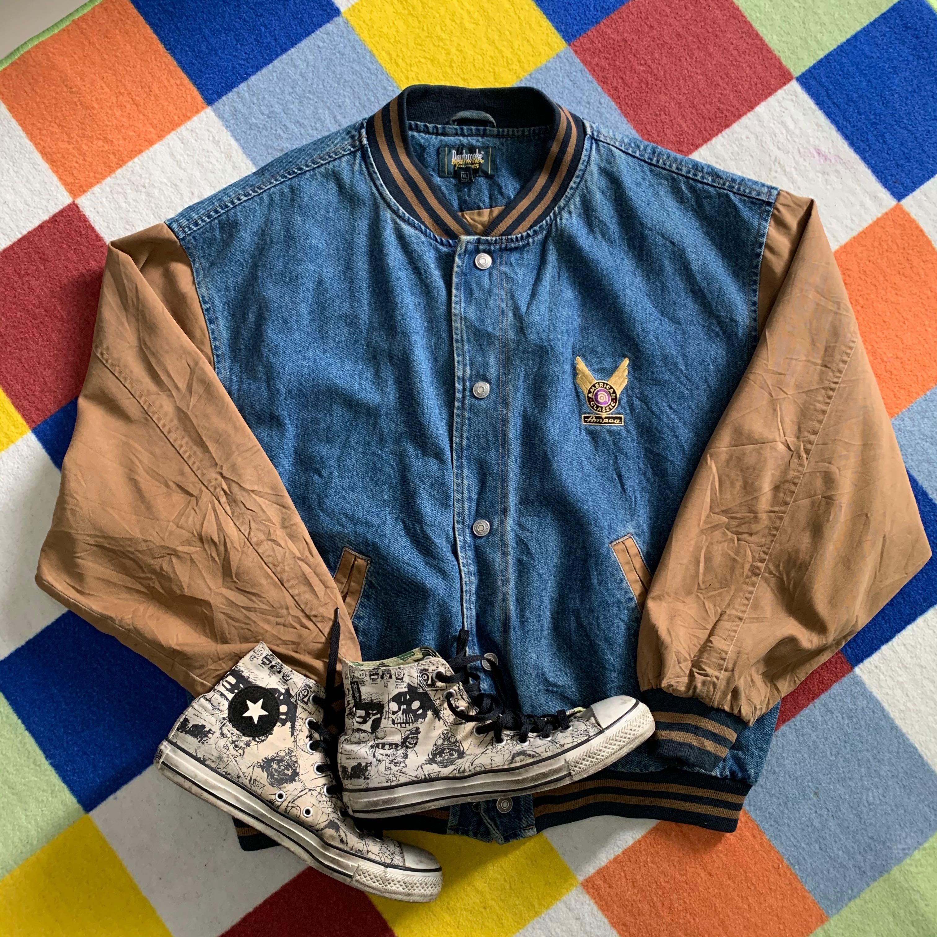 Vintage denim varsity outlet jacket