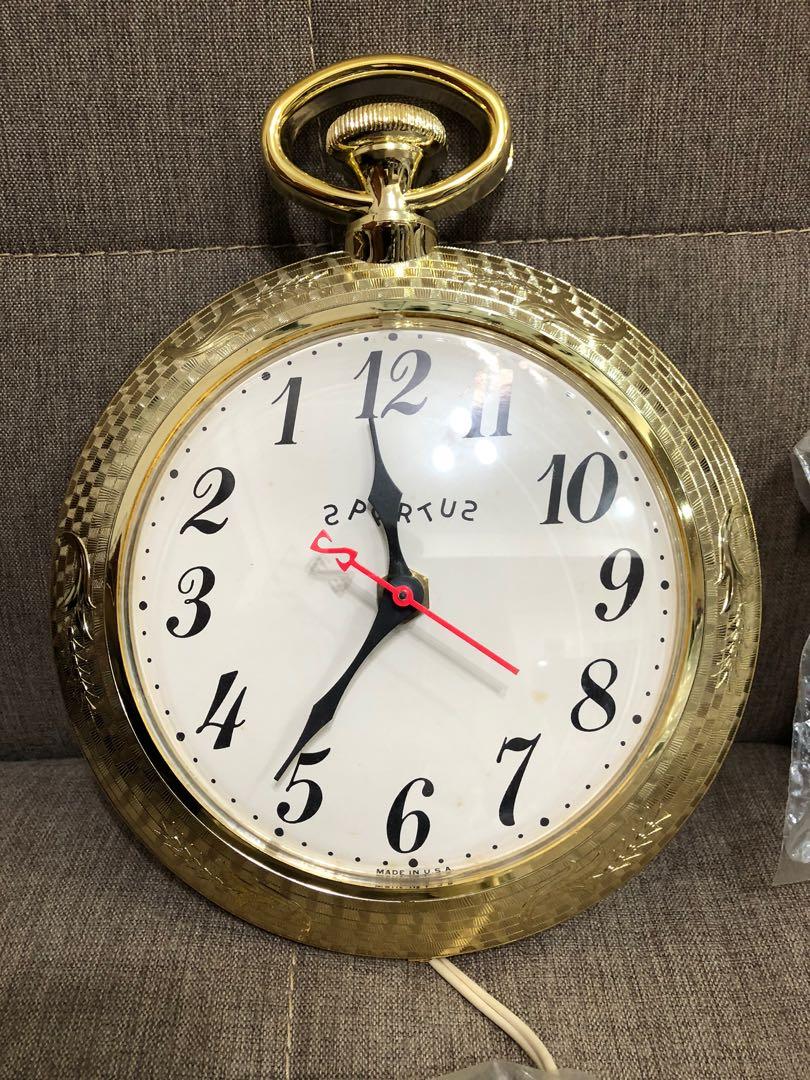 Vintage Spartus Backwards Electric Bar Clock (Runs Counterclockwise