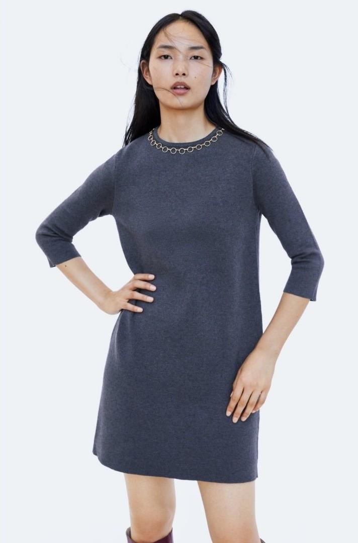 Zara Knit Dress with Chain (Category: Dresses) located in Manila. Submitted by piayee (Listing ID 278845688, Image 1). Description: Used once only. Could pass as brand new. No Flaws.