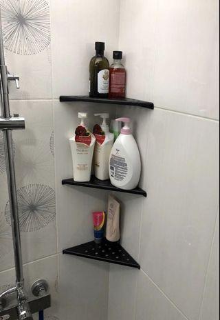 Heavy Duty Aluminium Triangle Shower Corner Shelf Basket Storage Organizer Hanging Shelf Rustproof Wall Mount Soap Dish Shampoo Holder Bathroom Kitchen Shelves Rack