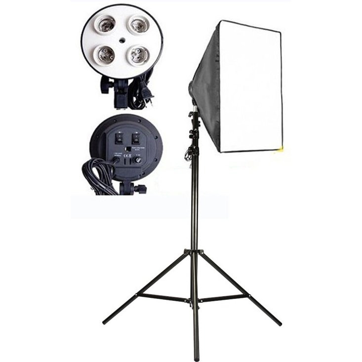 4 Bulb Softbox Photoshoot Light, Photography, Camera Accessories