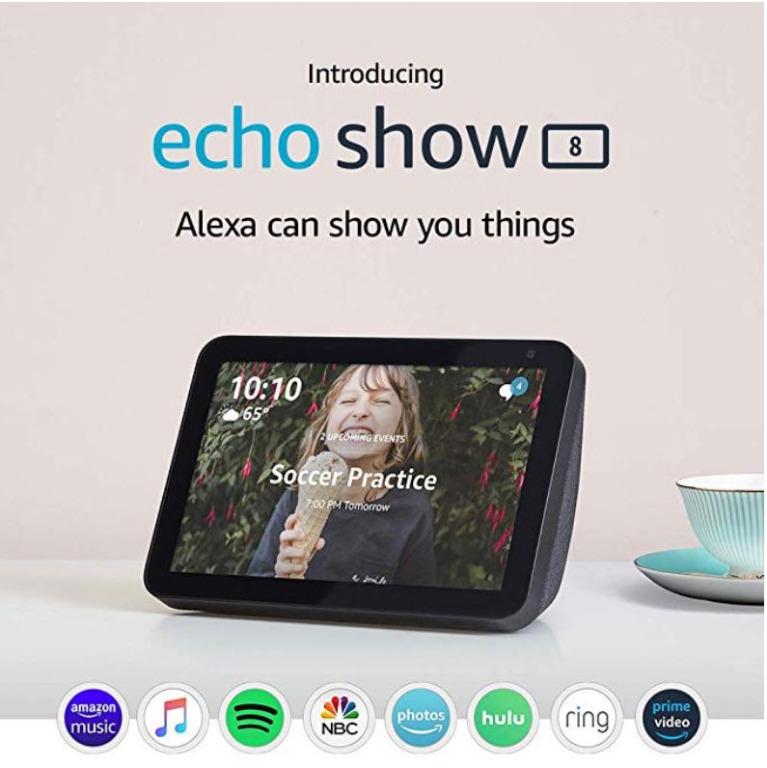 Amazon NEW Echo Show 8 - Charcoal (Category: Entertainment Systems & Smart Home Devices) located in Marikina City. Submitted by sbrfsmartgadgets (Listing ID 278936135, Image 1). Description: - Alexa can show you more - With an 8" HD screen and stereo sound, Alexa can help manage your day at a glance. Be entertained - Ask Alexa to show you movie trailers, TV shows, movies, or the news. Or listen to radio stations, podcasts, and audiobooks. - Conne