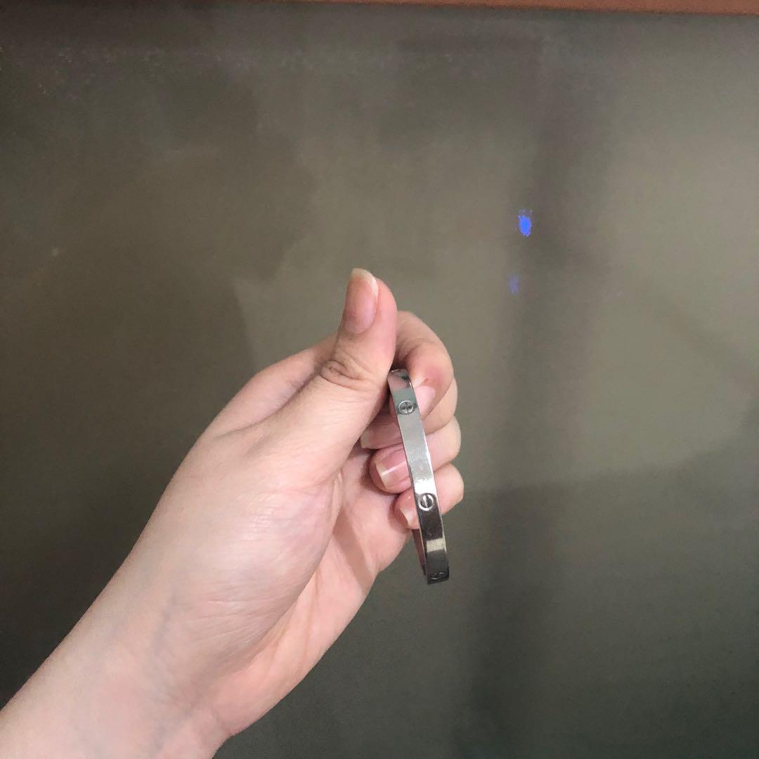 Cartier Inspired Love Bangle Silver, Women's Fashion, Jewelry