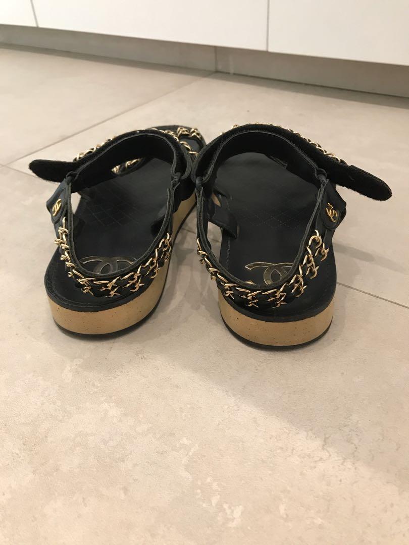 ❌SOLD❌Chanel Leather Chain Sandals, Women's Fashion, Footwear
