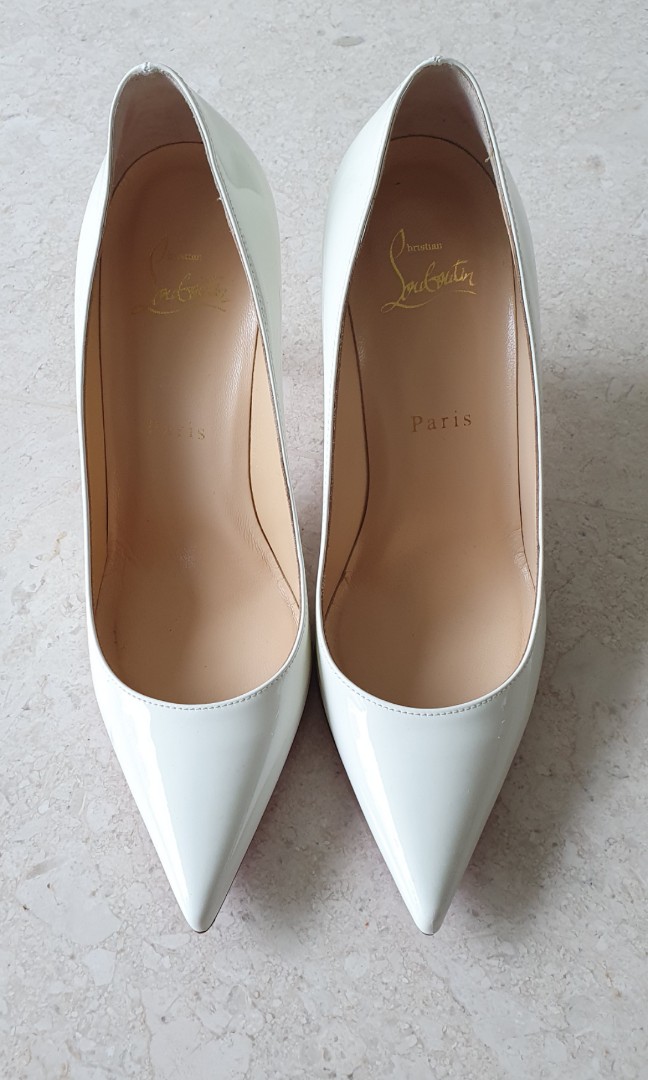 Christian louboutin white heels clearance