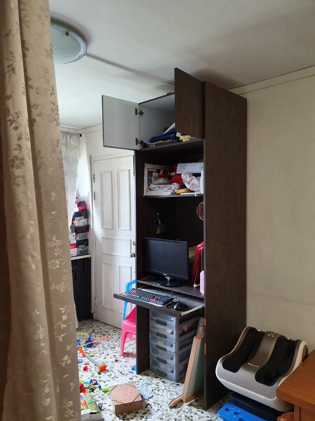 Computer Table With Cabinets For Sale Furniture Shelves Drawers On Carousell