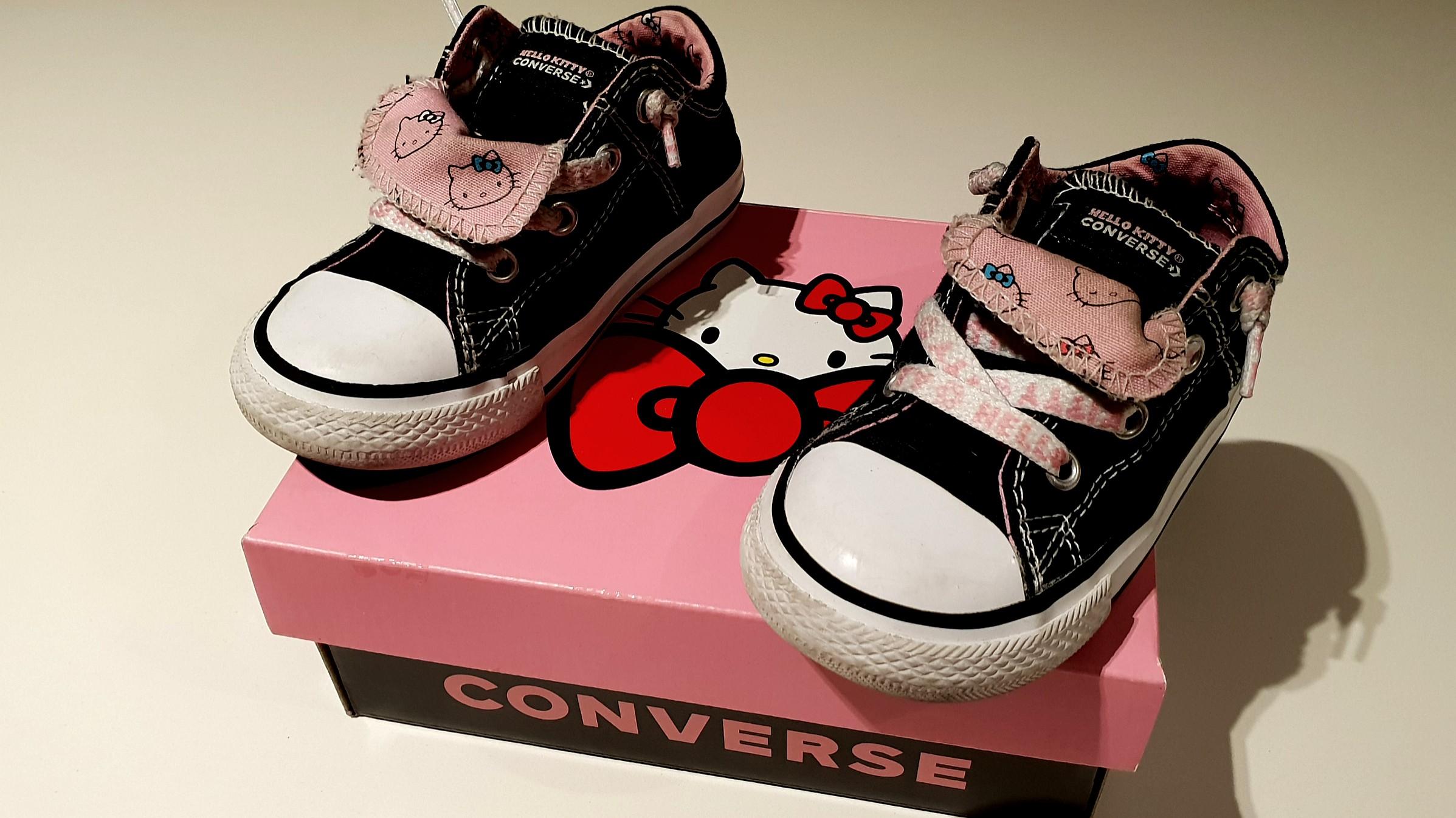 Kids Hello Kitty Black Converse Sneakers Limited Edition shoes